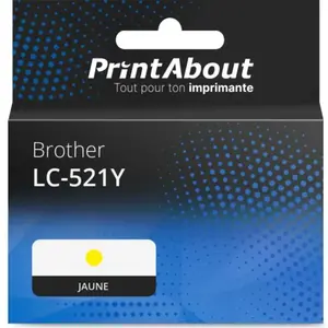 PrintAbout huismerk Inktcartridge LC-521Y Geel Geschikt voor Brother pas cher