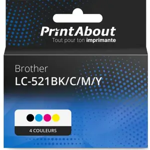 Comparateur de prix : PrintAbout huismerk Inktcartridge LC-521BK/C/M/Y 4-kleuren Multipack G...