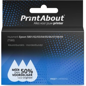 PrintAbout huismerk Inktcartridge 5801/02/03/04/05/06/07/08/09 (T580) ... pas cher