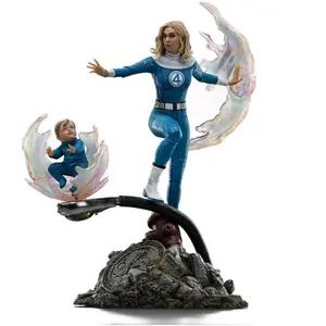 Iron Studios Statue Femme Invisible Et Franklin Art Scale 1/10 Les 4 Fantastiques 28 Cm pas cher