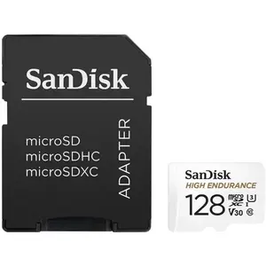 Comparateur de prix : SanDisk High Endurance microSDXC UHS-I U3 V30 128 Go + Adaptateur SD