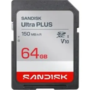Carte mémoire SDXC SanDisk Ultra Plus 64 Go UHS-I pas cher