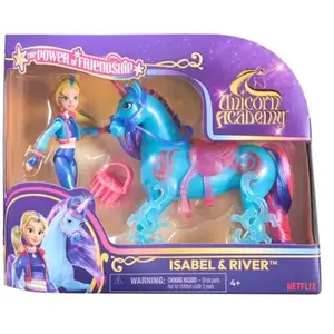 Unicorn Academy - Isabel et la licorne River (avec une vraie crinière et queue et une brosse) pas cher