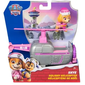Spin Master PAW Patrol Spécial Noël - Véhicule de base avec figurine d'ami à fourrure en L de Noël pas cher