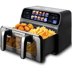 BAZARLAND30 Airfryer Friteuse sans huile à double cuve avec écran coul... pas cher