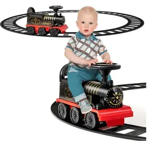 Train Electrique pour Enfants - COSTWAY - Noir - Rail 220cm - Musical ...Vendu parcdiscount