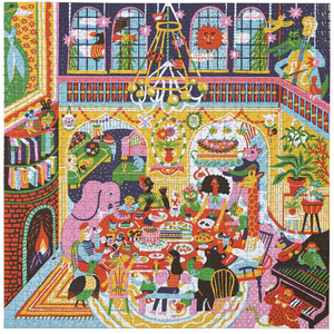 eeBoo 1000 pièces Familly Diner Night-Puzzle Adulte en Carton recyclé-...