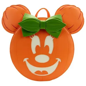 Disney Loungefly Mini Sac A Dos Glow Face Minnie Pumpkin