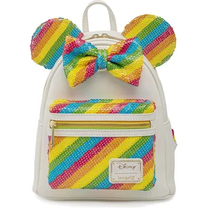 Sac à Dos Loungefly Disney Minnie Rainbow 26cm - Noir - Dos - Loungefly