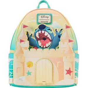LOUNGEFLY Mini Sac à Dos - Disney - Stitch Chateau Sable - Faux cuir - Bretelles réglables - Enfant pas cher