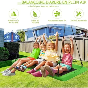 Balançoire Rectangulaire 150x80CM-GIANTEX-Charge 315KG-Cordes Réglable... pas cher