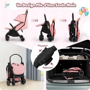 GIANTEX Poussette PliablePliage en 1 Clic avec Double Frein Dossier Ré... pas cher