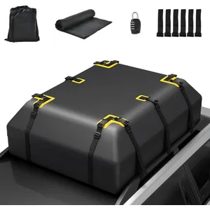 GYMAX Coffre de Toit de Voiture Imperméable 600 L Sac de Toit Pliable ... pas cher