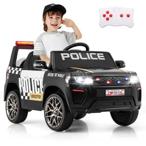 COSTWAY 12V Voiture Électrique Enfant avec Télécommande 24G Musique & Lumières LED 3 Vitesses pour 3-8 Ans Charge 30kg Noir pas cher