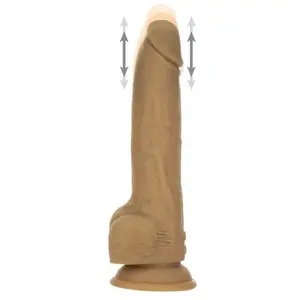 Naked Addiction - Thrusting Dong met Afstandsbediening 9 Inch CaramelVendu parbol