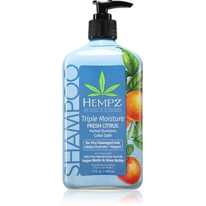 Hempz Triple Moisture Fresh Citrus Herbal Shampoo with Vegan Biotin & Shea Butter for Dry/Damaged Hair 500 ml pas cher