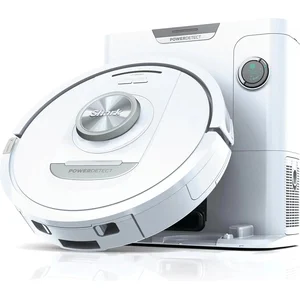 Shark PowerDetect Robot aspirateur à vidage automatique avec navigation 3D et LiDAR, base anti-allergène/anti-odeur, contournement obstacles, moquettes et sols durs, WiFi/App/Alexa, blanc AV2820VEEUWH
