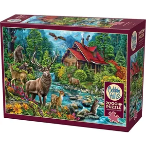 Comparateur de prix : Cobble Hill puzzle 2000 pieces - Red-proofed Cabin