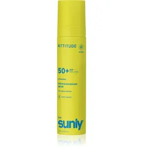 Attitude, Crème solaire, AttitudeSunly Kids Mineral Sunscreen Spray SPF 50+ Mineraal Bruiningsspray Parfumvrij (SPF 50+) pas cher