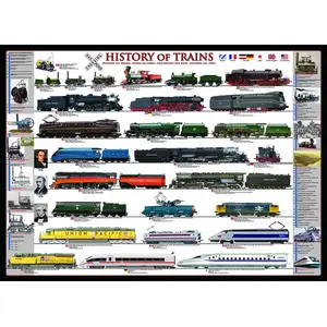 EuroGraphics Puzzle 1000 pièces - Histoire des Trains pas cher