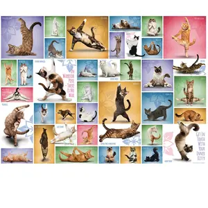 Puzzle YOGA CATS - EUROGRAPHICS - 1000 pcs - Animaux - Mixte - Violet pas cher