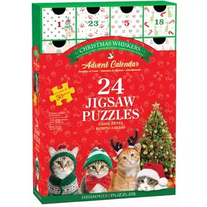 Eurographics Calendrier de l'Avent - Moustaches de Noel - 24 Puzzles 8924-5922 pas cher