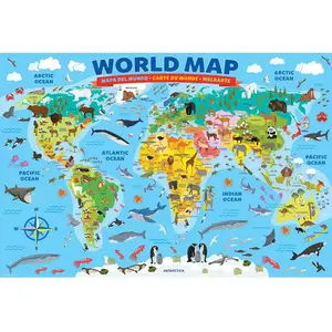 Eurographics Illustrated Map of the World (100) pas cher