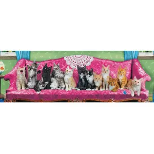 Puzzle 1000 pièces panoramique Eurographics - Kitty Cat Couch pas cher