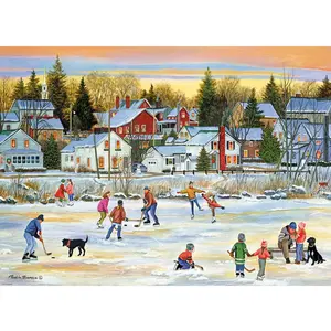 Puzzle Eurographics - Soirée patinage, 1000 pièces pas cher