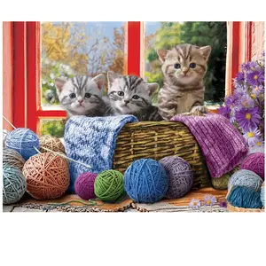 Puzzle Eurographics - Chatons tricotés, 500 pièces XXL pas cher