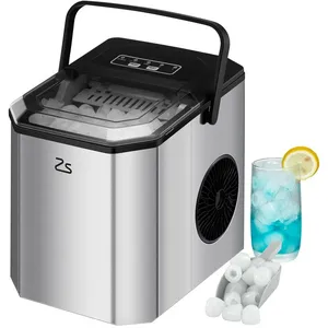 BALOVEBY Machine à Glaçons, 120W Ice Maker, 9 Glaçons en 6 Minutes, 12kg / 24 h, Auto-Nettoyage, Avec Pelle à Glace et Panier