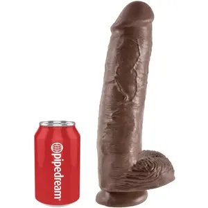 King Cock pipedream Gode Réaliste avec Testicules 11"Marron pas cher