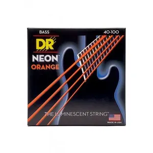 DR Strings DR NOB-40 - Hi-Def Neon - Orange, jeu guitare basse, Light 40-100 pas cher