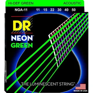 DR String NGA-11 Neon Green Jeu Cordes Acoustiques pas cher