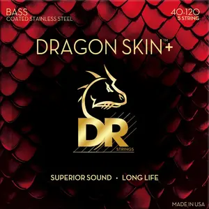 DR Strings Dragon Skin+ Coated Bass 5-string 40-120 Stainless Steel vo... pas cher
