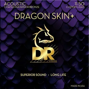DR DAP-11 Dragon Skin+ Acoustic Guitar Strings 11-50 - Akoestische git...
