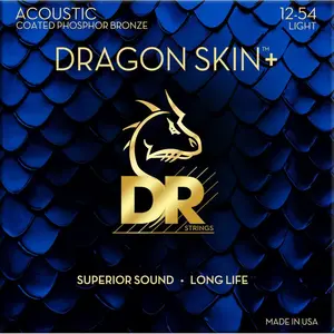 DR DAP-12 Dragon Skin+ Acoustic Guitar Strings 12-54 - Akoestische git...