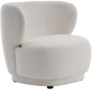 HOMIFAB Fauteuil en tissu bouclette écru - Ester pas cher