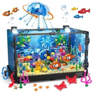 Jeu de construction d'aquarium avec lumière LED - HOGOKIDS - 725 pièce... pas cher