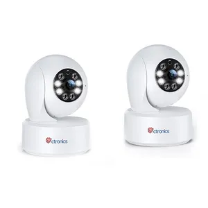 Lot de 2 PTZ Caméra Surveillance 4MP CTRONICS Intérieur 2,4/5Ghz WiFi...Vendu parcdiscount