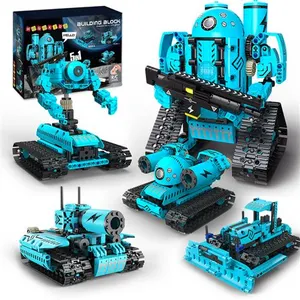 Robot Télécommandé HOGOKIDS 5-en-1 - Jeu de Construction 444 PCS - Contrôle par APP ou Télécommande - Cadeau pour Enfants 6+ Ans pas cher