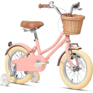 Glerc 16 Pouces vélo Enfant pour Fille 4 5 6 7 8 Ans Style rétro Vinta...Vendu parcdiscount