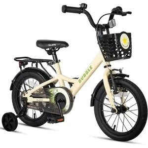 Glerc Bubble 12 pouces Vélo enfant pour 1 2 3 4 ans petits garçons & filles Vélos avec stabilisateurs de panier, Beige pas cher