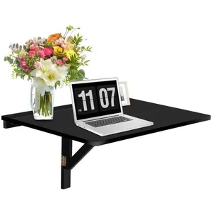 COSTWAY Table Murale Rabattable - plataux Pliable 80×60 cm (L x l)-Meu... pas cher