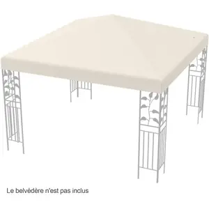 COSTWAY Toile de Rechange pour Pavillon 3m x 3m en Polyester Imperméab...Vendu parcdiscount