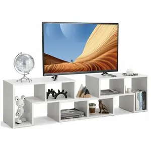 COSTWAY Meuble TV-Banc TV 3 Pièces pour Télévision Jusqu à 65", Combin... pas cher