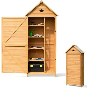 RELAX4LIFE Abri de Jardin en Bois de Sapin avec Porte Verrouillable&To... pas cher