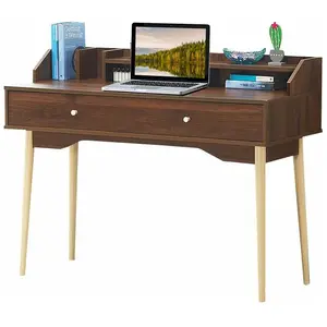 COSTWAY Bureau Moderne avec Tiroiret Étagère, 120 x 50 x 93 CM, Table ... pas cher