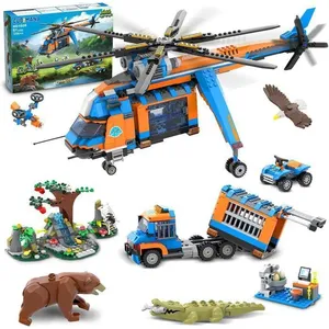 Kit de construction Sauvetage jungle CUBIMANA Hélicoptère, véhicule et... pas cher