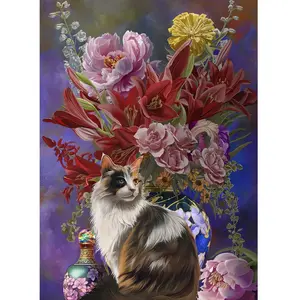 SunsOut Pièces XXL - Chat et Fleurs Asiatiques 67655 pas cher